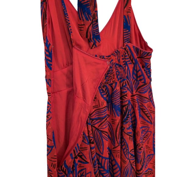 Alexis x Target Midi Dress Womens S Red Blue Sleeveless Fairy Sexy Party Tropica - Picture 7 of 11